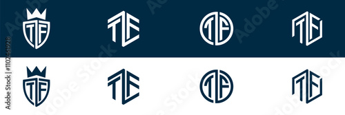TF FT letter modern logo design