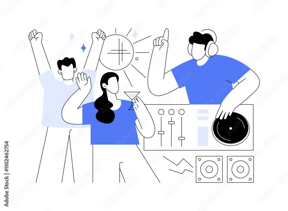 DJ isolated cartoon vector illustrations. DJ isolated cartoon vector illustrations.