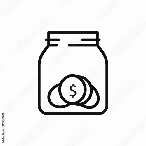 money coins glass icon sign vector