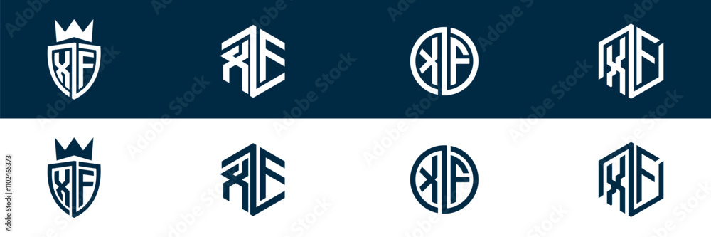 XF FX letter logo set design XF FX letter logo set design