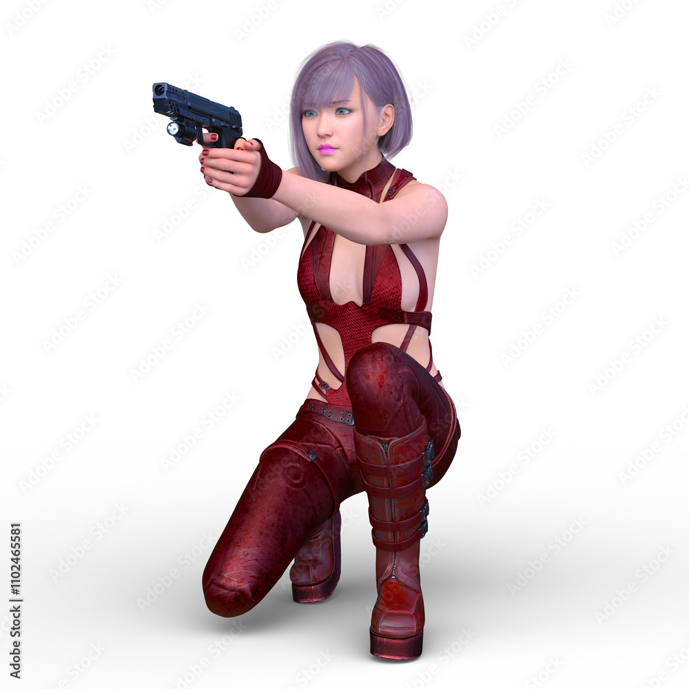 女性戦士 3DCGレンダリング 女性戦士 3DCGレンダリング