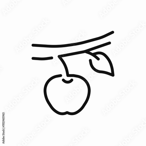 apple tree stick icon sign vector