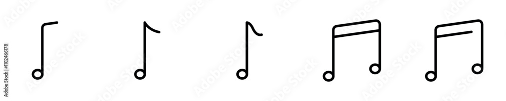 Music Icon, Music note icon set. Music note collection. Music Icon, Music note icon set. Music note collection.