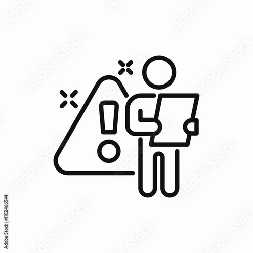warning interview icon sign vector