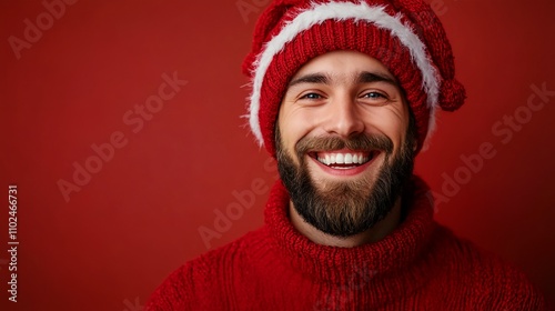 A man with a beard and a red hat is smiling