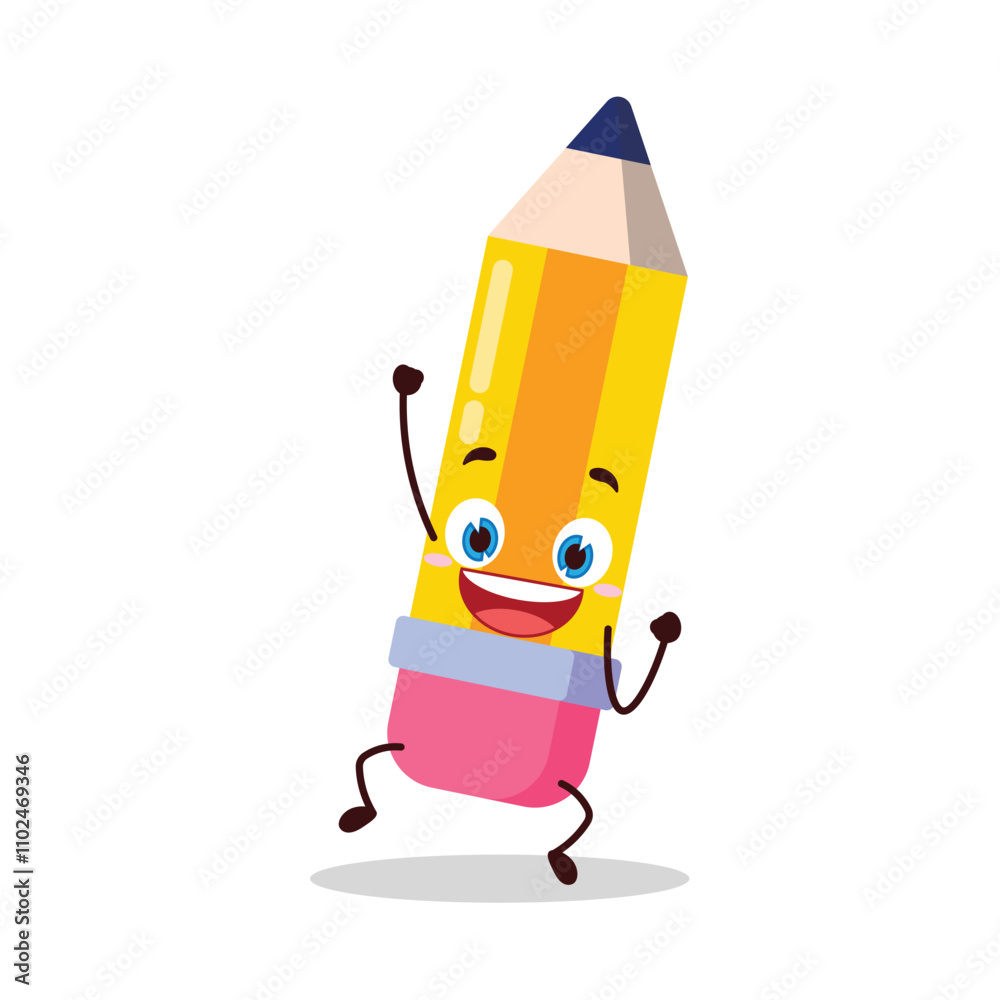 cute hurray victory expression of pencil cartoon character cute hurray victory expression of pencil cartoon character