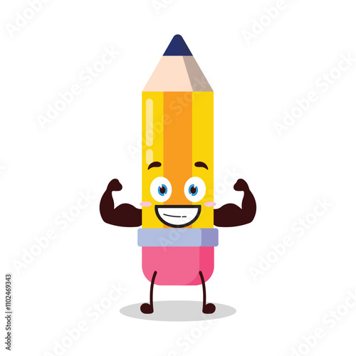 cute masculine healthy athlete expression of pencil cartoon character