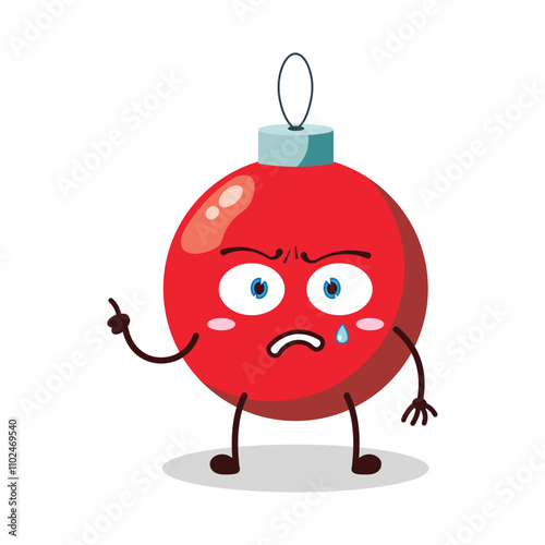cute weird expression of Christmas ball cartoon character