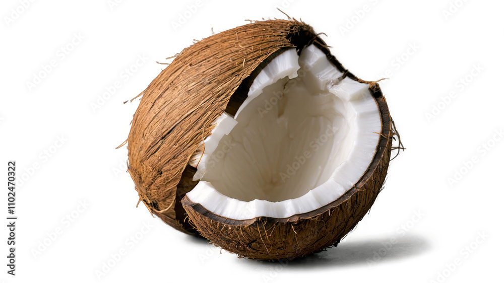 Single cracked coconut isolated transparent
Single cracked coconut isolated transparent
