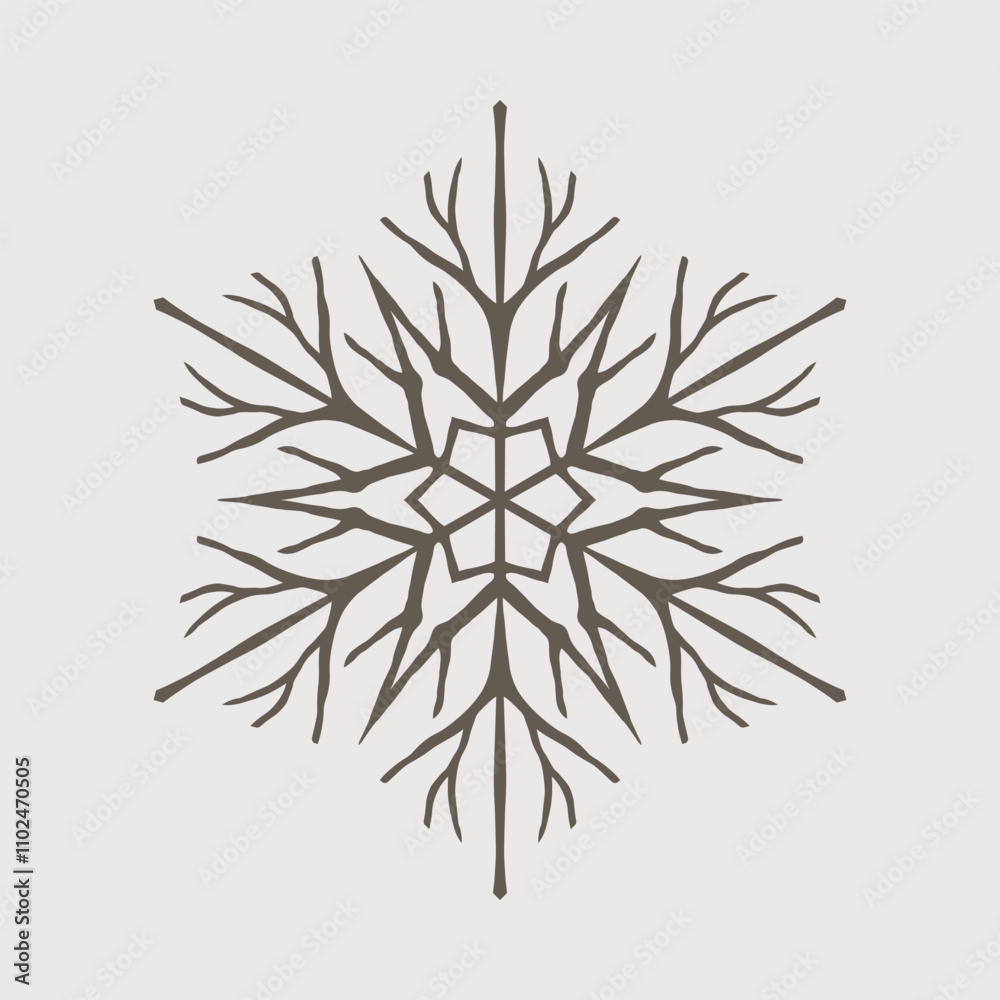 Roots Winter Snowflake Shape Brown Icon Roots Winter Snowflake Shape Brown Icon