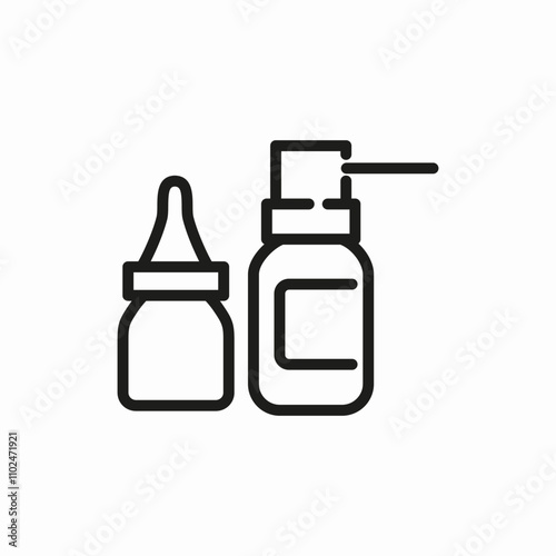 drop medicine and spray icon sign vector