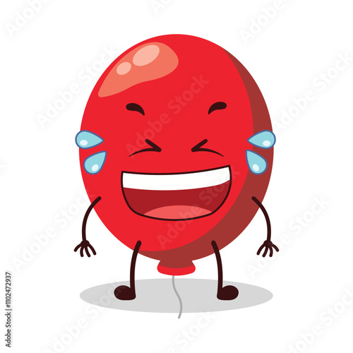 cute laugh out loud expression of red balloon cartoon character