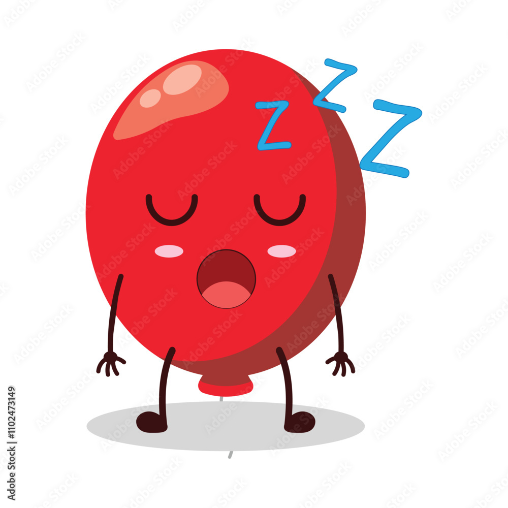 Obraz premium cute rest expression of red balloon cartoon character