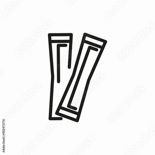 sugar stick for coffee icon sign vector