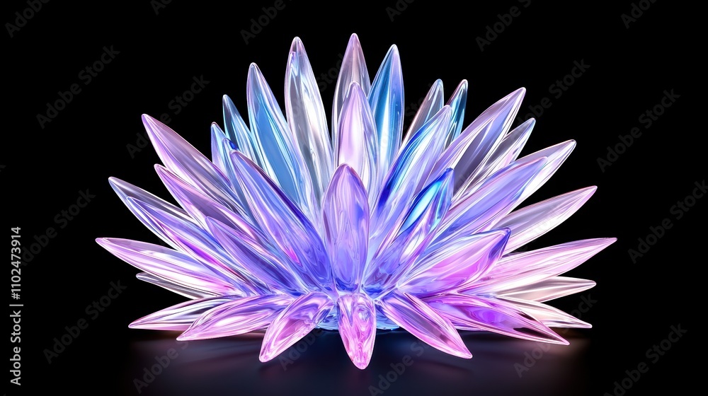 Obraz premium Stunning Glass Sculpture Featuring Vibrant Colors and Intricate Design