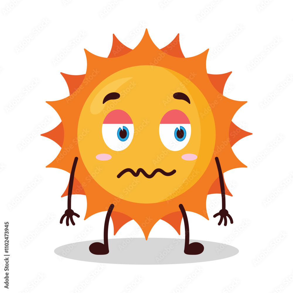 cute grumpy expression of sun cartoon character cute grumpy expression of sun cartoon character