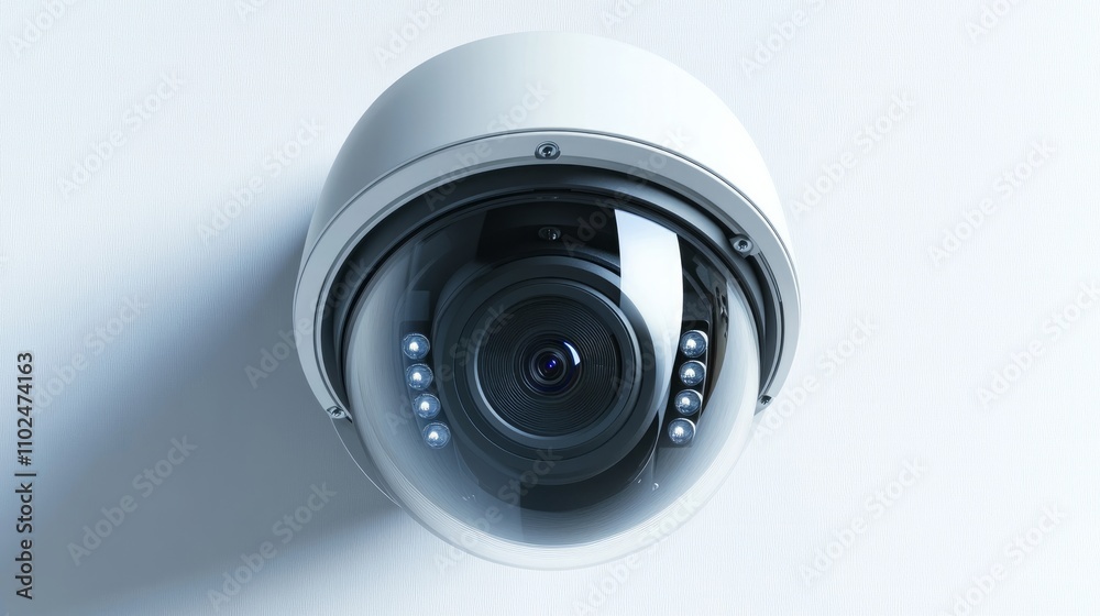 A detailed view of a surveillance camera lens, highlighting its advanced optics.
A detailed view of a surveillance camera lens, highlighting its advanced optics.