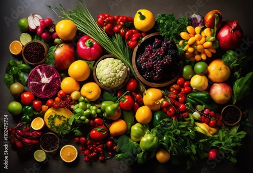 vibrant arrangement fresh ingredients featuring colorful herbs neutral background culinary inspiration, aesthetic, bowl, beautiful, bite, chop, composition