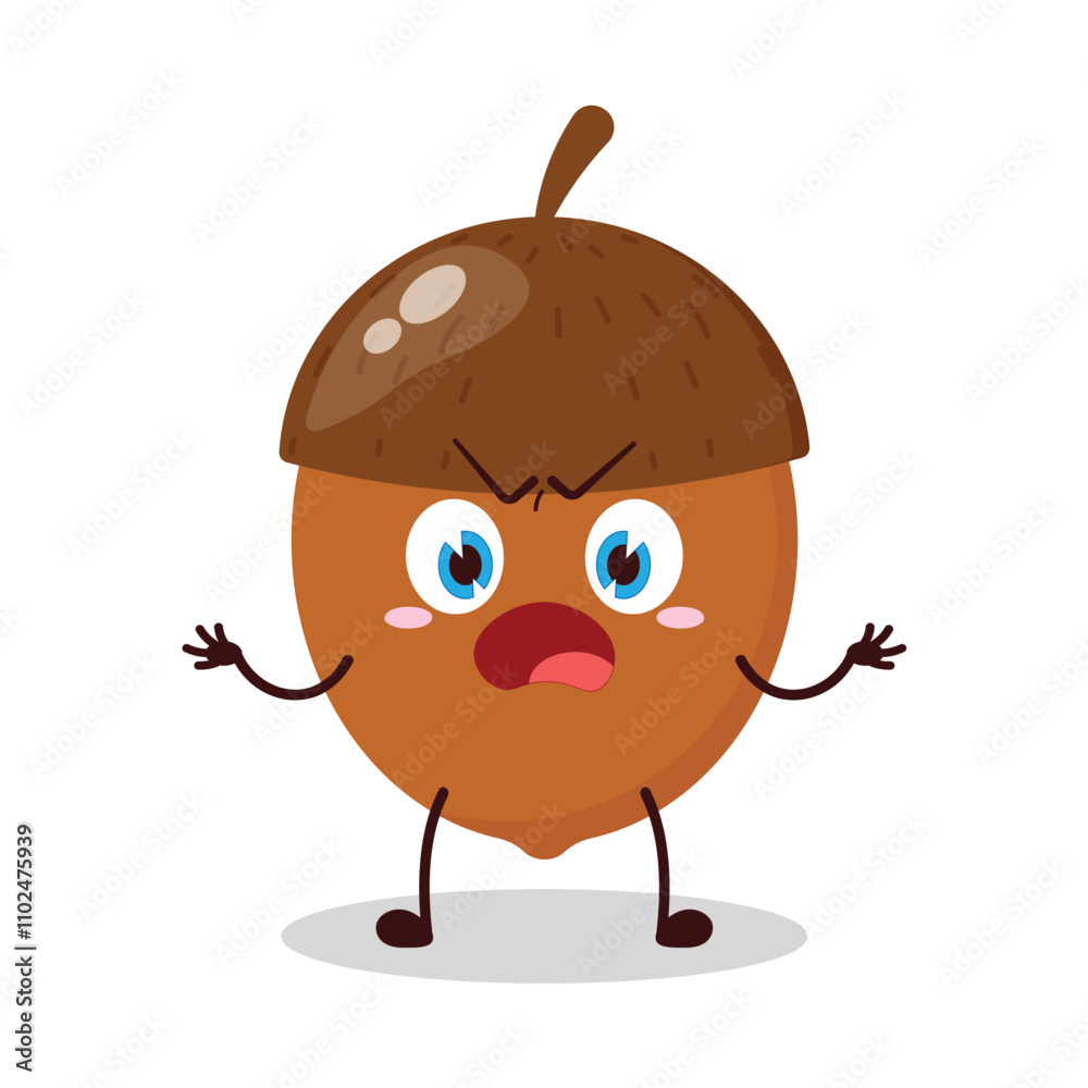 cute why expression of walnut cartoon character cute why expression of walnut cartoon character