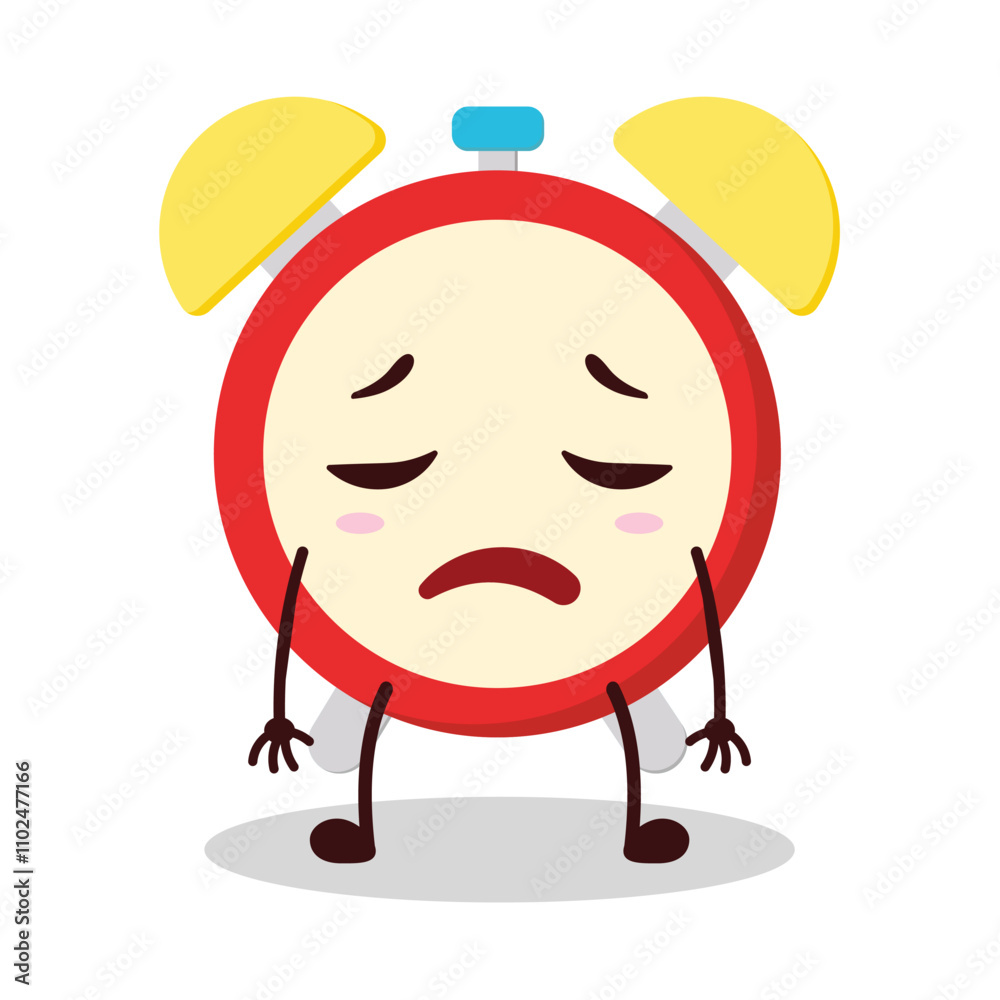 cute tired expression of clock cartoon character cute tired expression of clock cartoon character