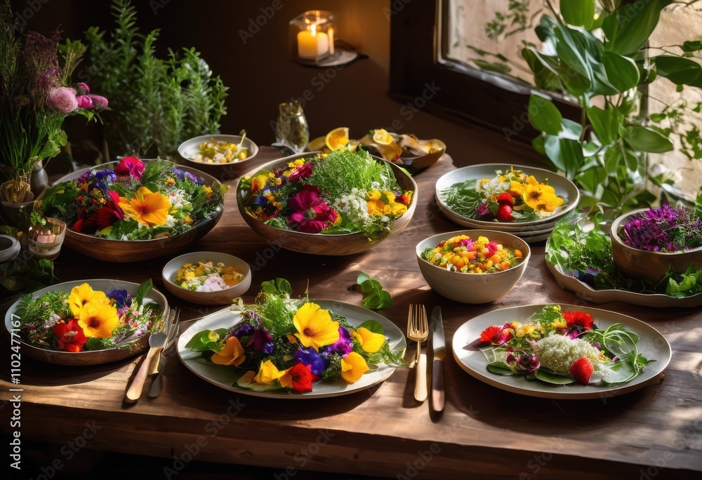 exquisite display vibrant plates overflowing colorful plant based ingredients showcasing bounty culinary creativity, bowl, design, herb, vegetable, fruit exquisite display vibrant plates overflowing colorful plant based ingredients showcasing bounty culinary creativity, bowl, design, herb, vegetable, fruit