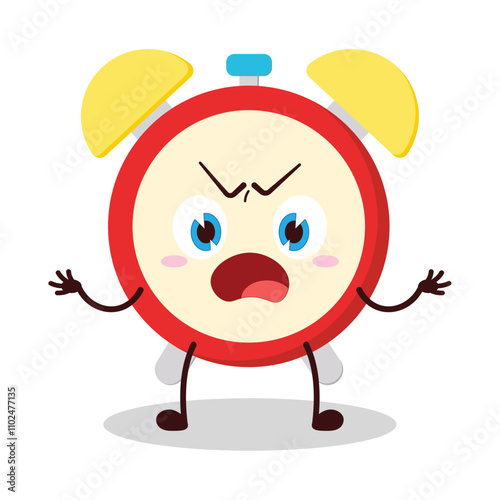 cute why expression of clock cartoon character