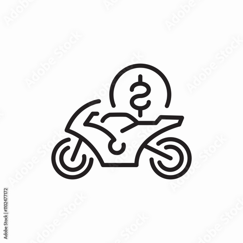 motorcycle price icon sign vector