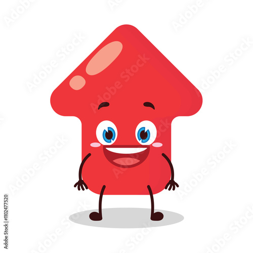 cute happy expression of red arrow cartoon character