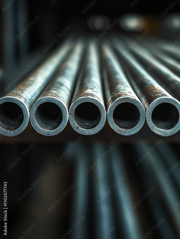 Close-up of metal pipes with blurred background. Close-up of metal pipes with blurred background.
