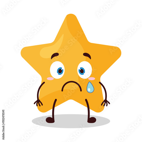 cute nervous expression of star cartoon character