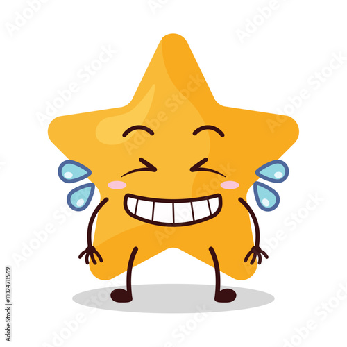 cute pleased expression of star cartoon character