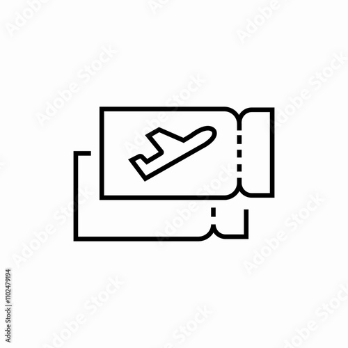 boarding pass icon sign vector