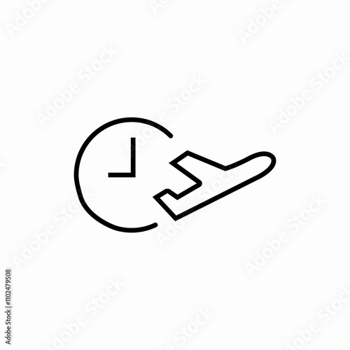 flight time icon sign vector