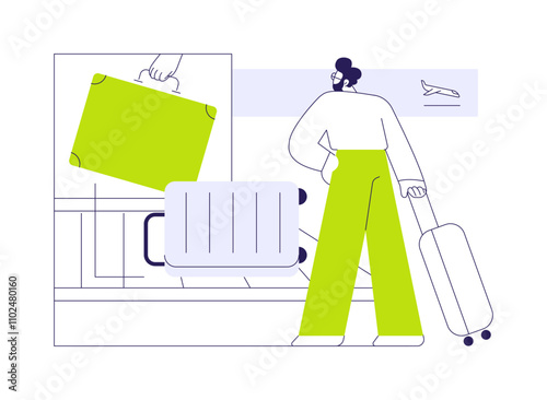 Baggage pick up abstract concept vector illustration.