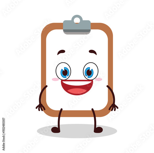 cute happy expression of clipboard cartoon character