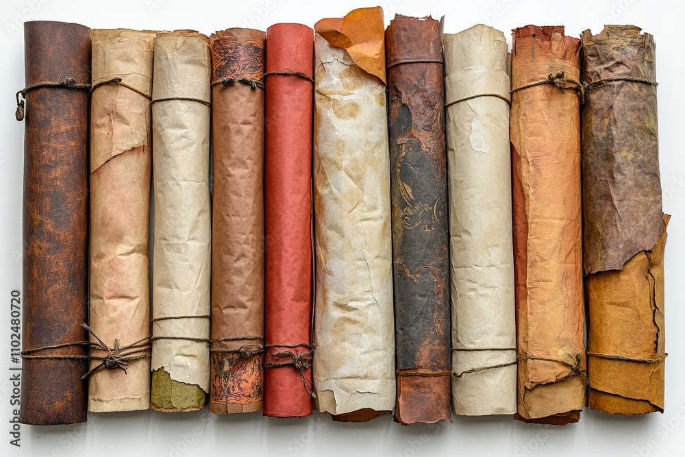 old paper vertical scrolls set isolated old paper vertical scrolls set isolated