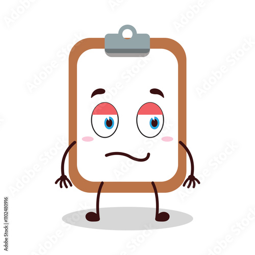 cute silent expression of clipboard cartoon character