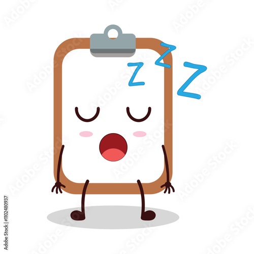 cute rest expression of clipboard cartoon character
