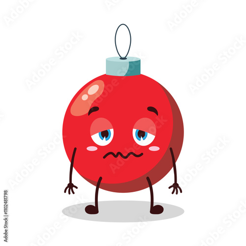 cute nope expression of Christmas ball cartoon character