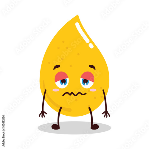 cute nope expression of gold drop cartoon character