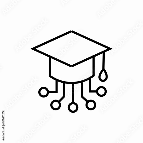 Ai smart graduate icon sign vector