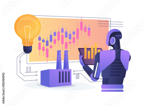 AI-Streamlined Energy Trading abstract concept vector illustration.