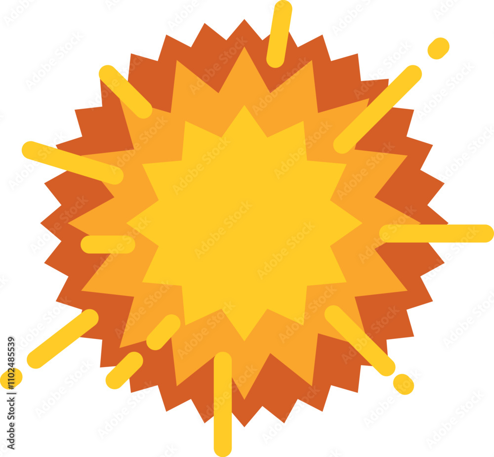 Explosion color icon. Boom effect. Bright burst Explosion color icon. Boom effect. Bright burst