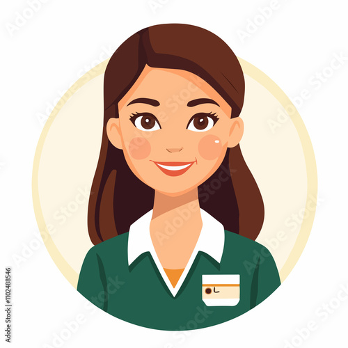 Professional Hotel Receptionist Avatar Profile Vector Illustration