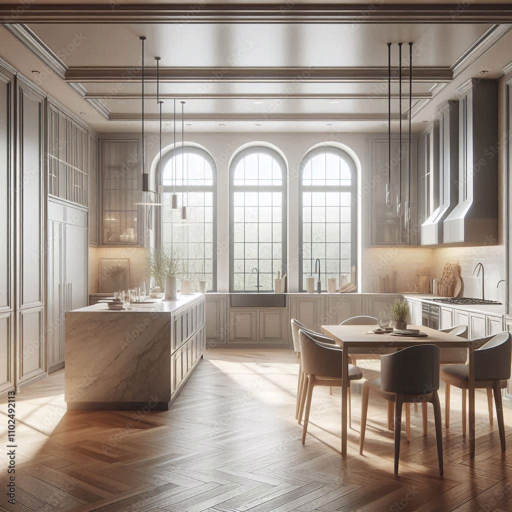 Moderne, offene Wohnküche mit einladendem Design Moderne, offene Wohnküche mit einladendem Design