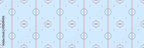 Winter sports rink top view vector repeated background. Ice hockey and skating seamless pattern playground. Wintery outdoors template texture with markup for sporting and gaming backdrops