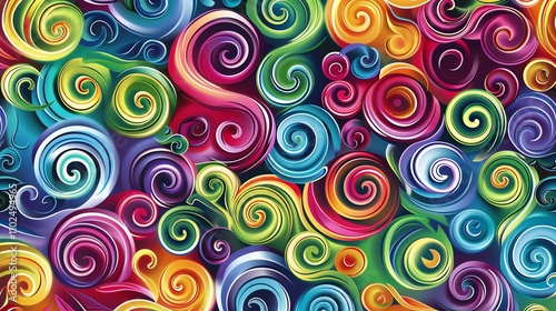 Abstract background with colorful swirling patterns.