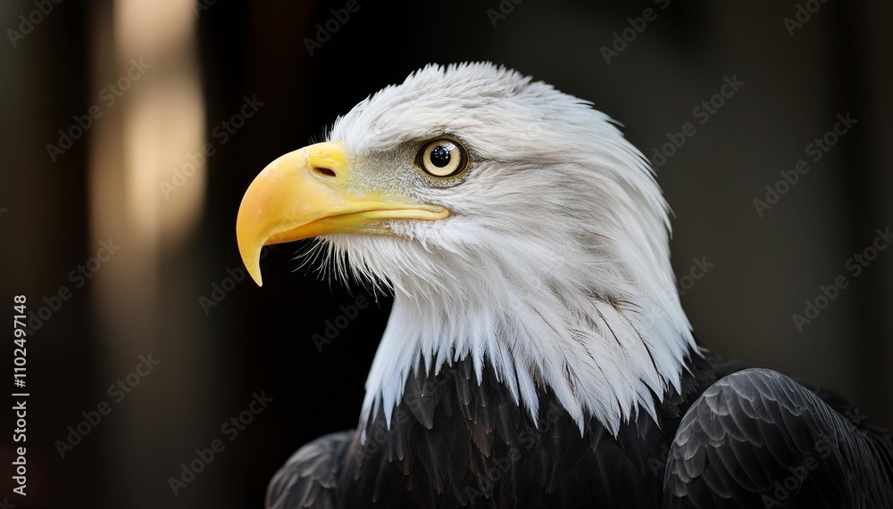 Fototapeta premium Bald eagle close up. Bird looking for a catch