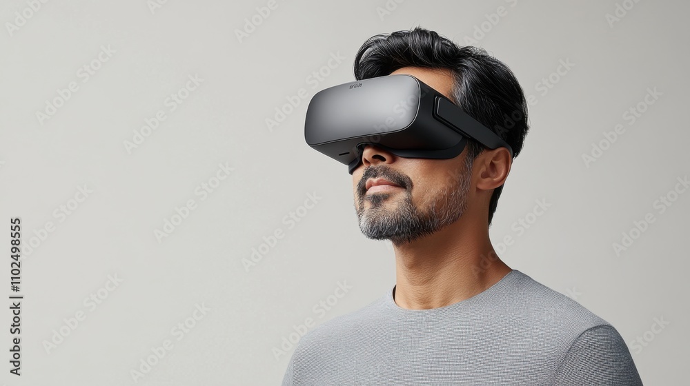 Man Experiencing Enhanced Virtual Reality Immersion Man Experiencing Enhanced Virtual Reality Immersion