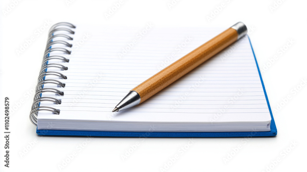 Notebook and pen ready for writing or brainstorming ideas in a creative workspace Notebook and pen ready for writing or brainstorming ideas in a creative workspace